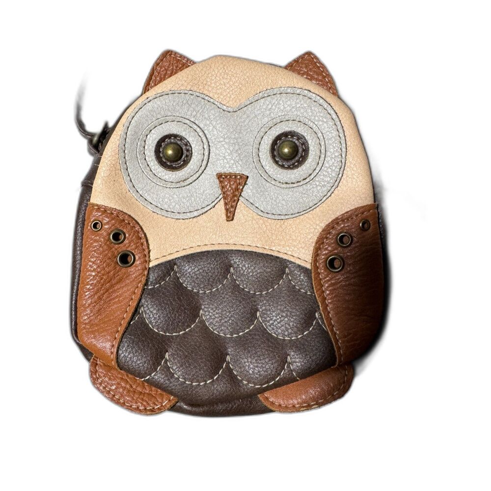 Vintage Y2K Boho Patchwork Leather Owl Crossbody Bag Whimsigoth Fairycore